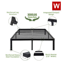 Load image into Gallery viewer, Queen Steel Platform Bed Frame with storage