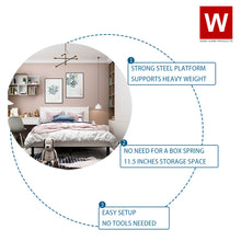 Load image into Gallery viewer, Twin XL Steel Platform Bed Frame With Storage Space