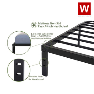 Cal King Steel Platform Bed Frame with storage